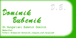 dominik bubenik business card